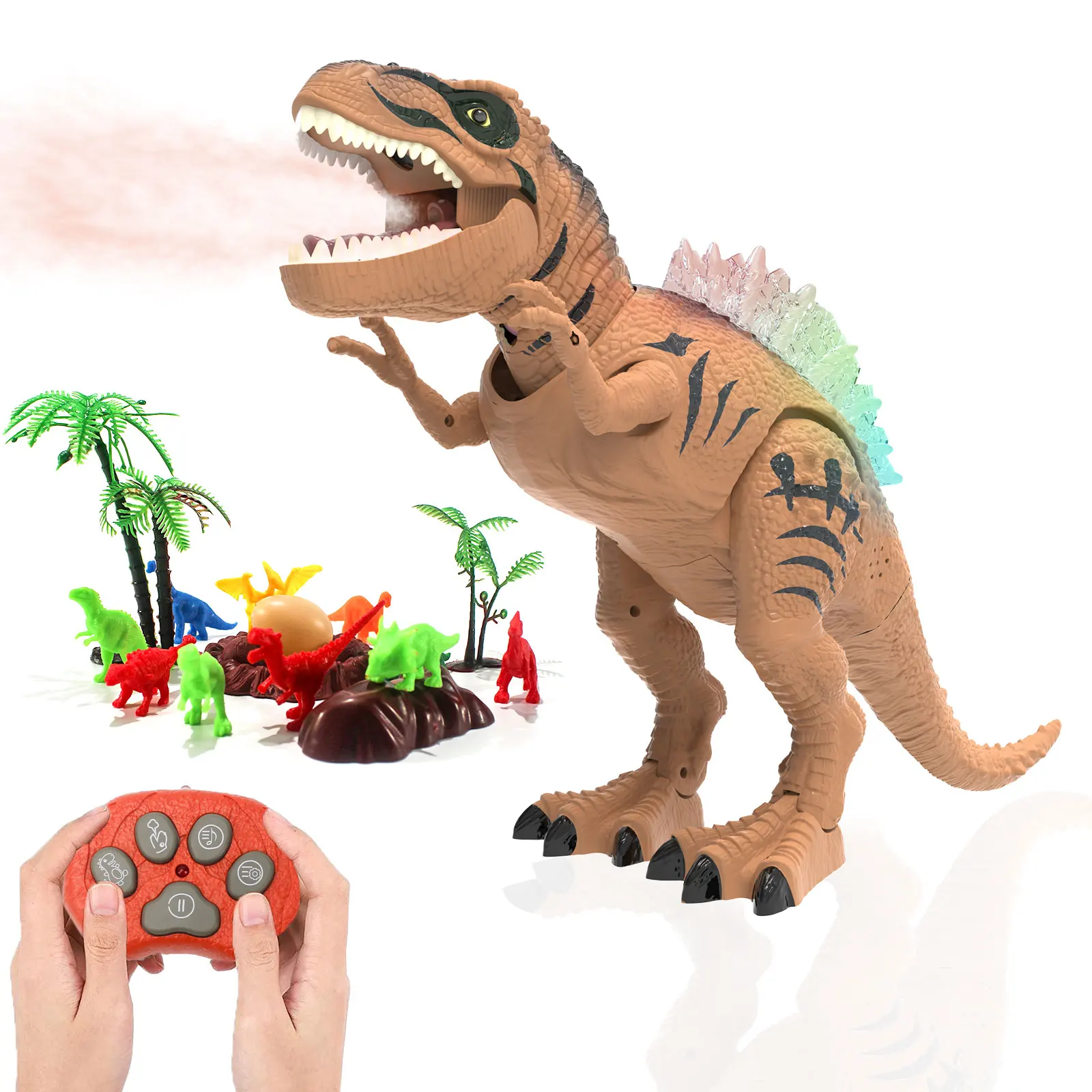 Wishtime Rc Dinosaur Electric Dino Tyrannosaurus Rex Animal Remote Control Walking Roar Kid