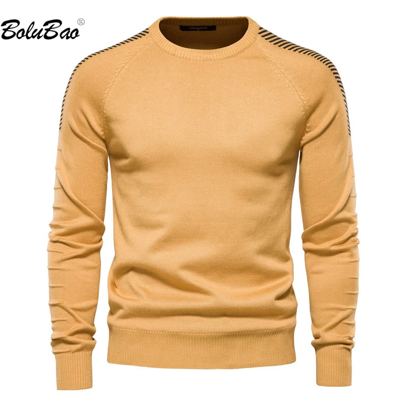 

BOLUBAO 2023 Outdoor Casual Sweater Men's Jumper Pure Cotton Slim Top High Quality Design Hot Street Wear Sweater Men