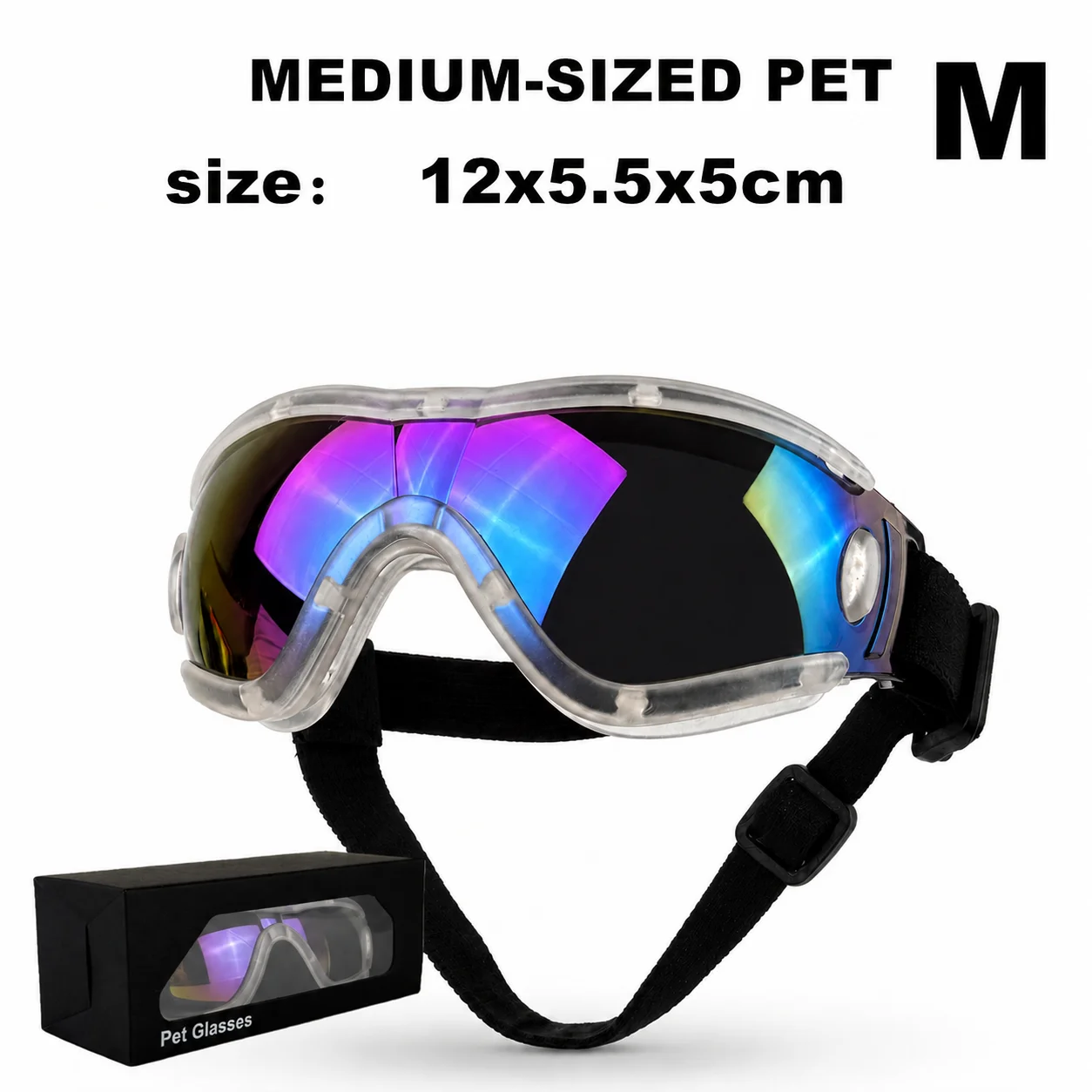 UV Protective Dog Goggles with Dual Strap & Individual Packaging - Ideal Outdoor Travel Photo Props