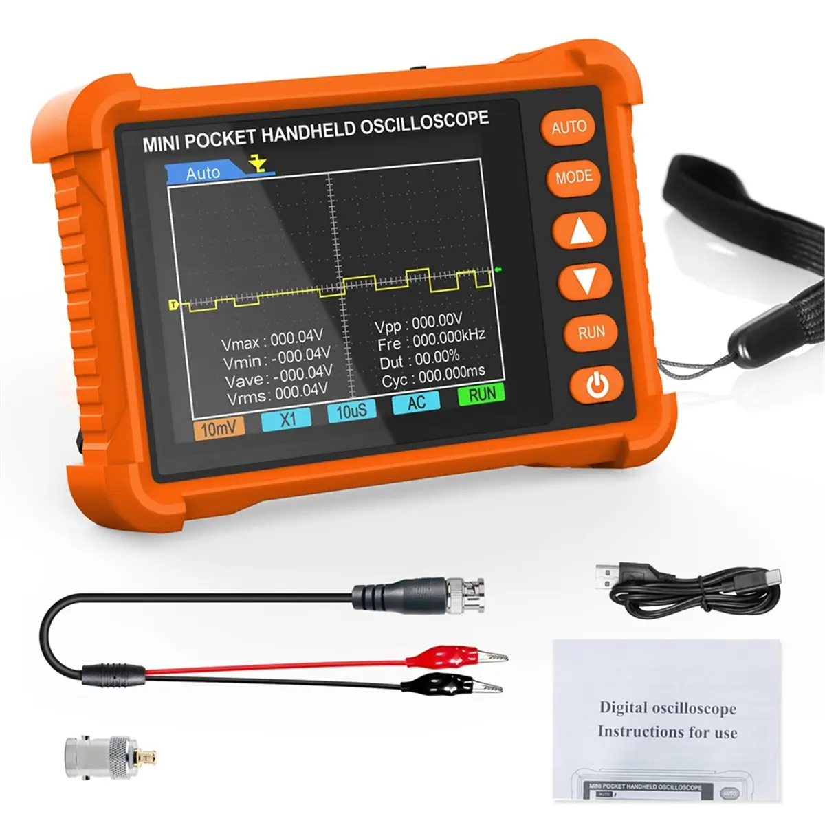 new trend! Handheld Digital Oscilloscope 250kHz 2.5MS/S AUTO Set 2.8'' LCD ±40V Rechargeable 3H Battery for Repair & Education