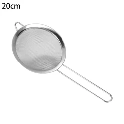 Stainless Steel Mesh Kitchen Sieve with Handle - Versatile Strainer and Filter Tool - As shown (20cm)