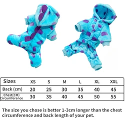 Cozy Blue Dinosaur Hooded Pet Coat - M (Blue)
