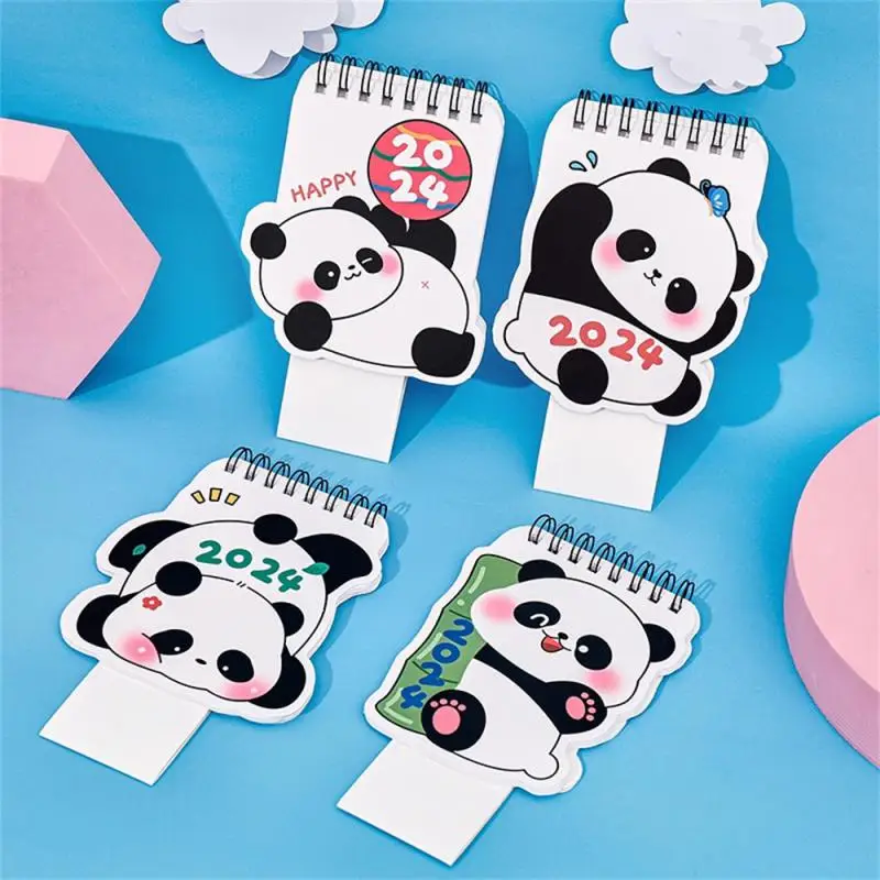 

Panda Desk Calendar 15.00*11.00*2.00cm Double Loop Design Colorful Printing Cute Design Non Loose Pages Desk Decoration Calendar