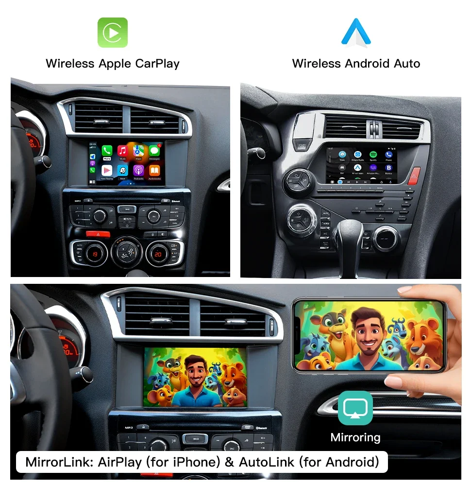 Kit CarPlay Android Auto Inalámbrico Para Peugeot Y Citroen - Compatible Con 208, 308, 3008, C4, DS4, DS3, SMEG/MRN