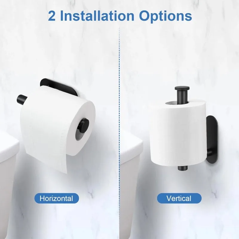 Toilet Paper Holder Toilet Paper Rack Toilet Roll Holder Adhesive Toilet Paper Holder No Drilling Stainless Steel Toilet Roll Holder Stick on Wall Storage Rack for Bathroom Kitchen RV