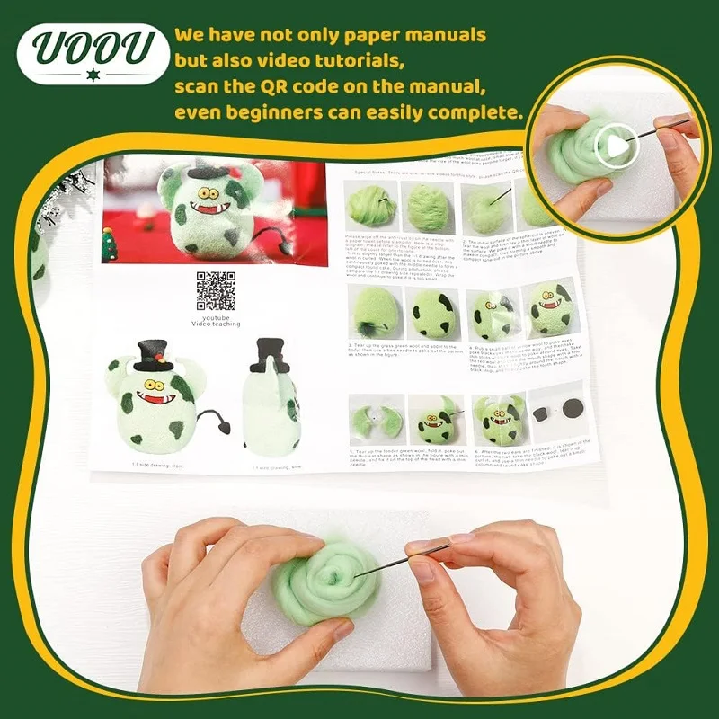 Wool Felting Kits for Beginners with Foam Mat Felting Needles Wool Roving and Other DIY Supplies