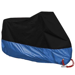 Universal Waterproof Outdoor Motorcycle Cover - UV Protection, Dustproof, and Rainproof with 15 Color Options - 2XL  2101-2200mm (Blue)