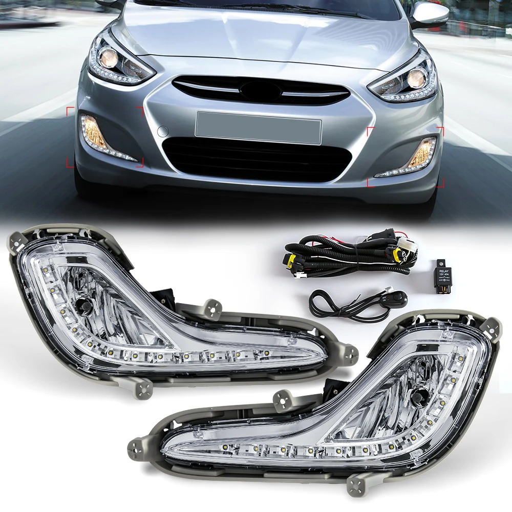 Daytime LED with fog lights for Accent 2011-2017