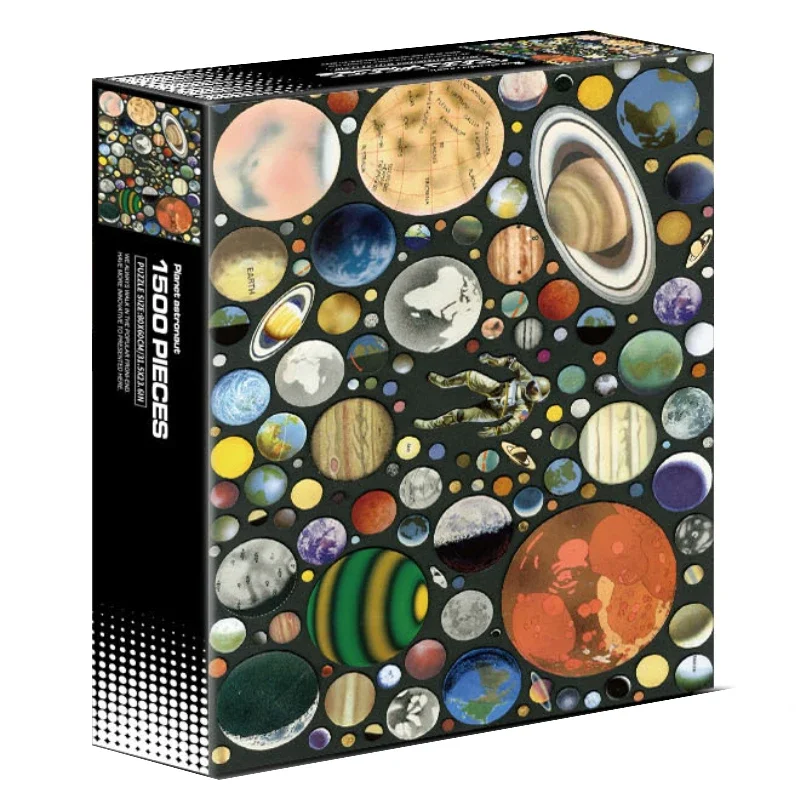 80*60cm Adults 1500pcs Paper Jigsaw Puzzle Planet Astronaut Horoscope Paintings Stress Reducing Toys Difficulty Christmas Gift 2