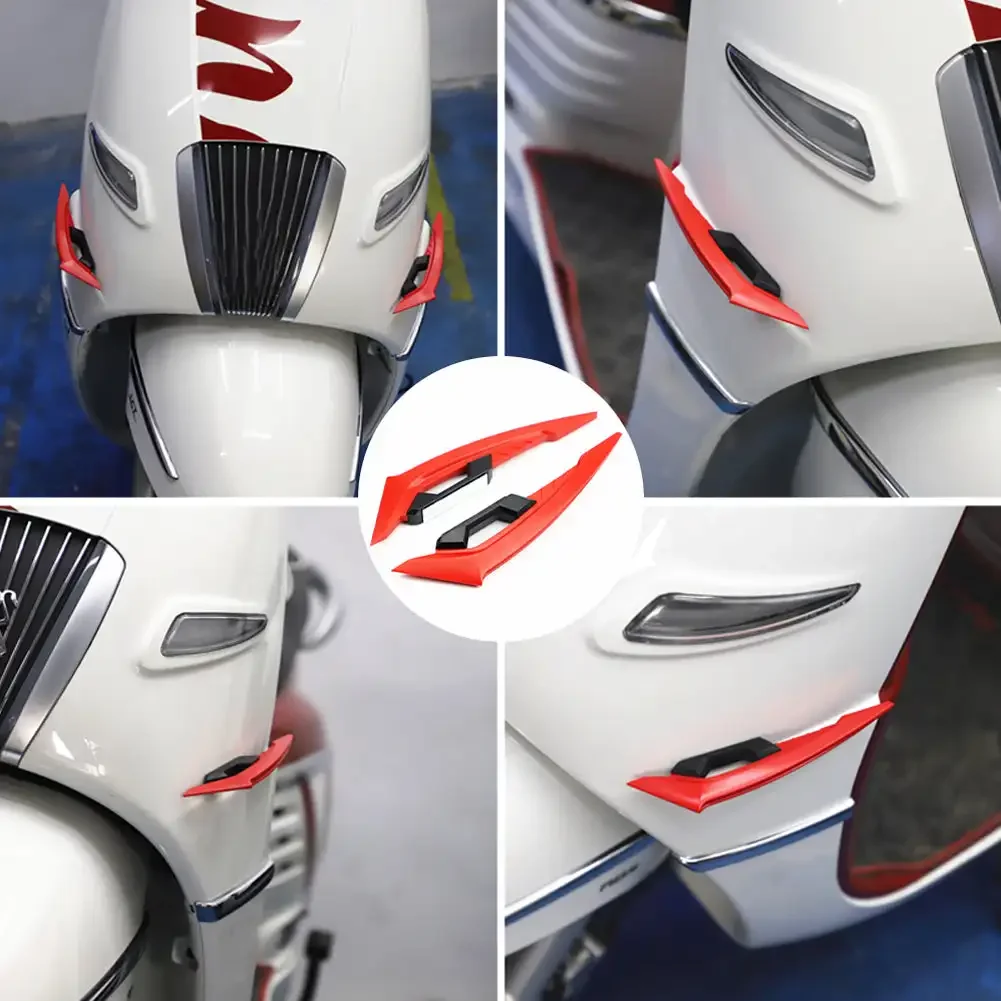 Motorcycle Winglets Front Side Spoiler Aerodynamic Wing Set Fixed Wind Wing Adhesive Decoration Stickers 2Pcs