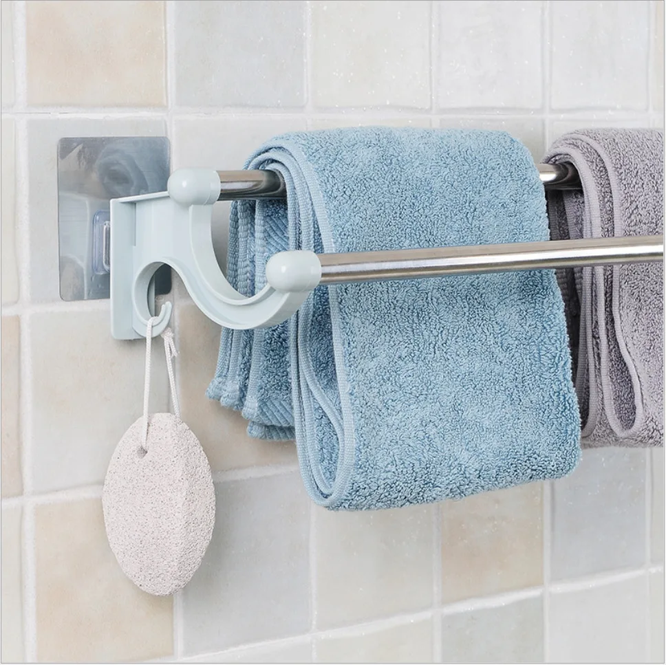 Double Towel Holder Wall-mounted Towel Rack Bathroom Kitchen Accessories