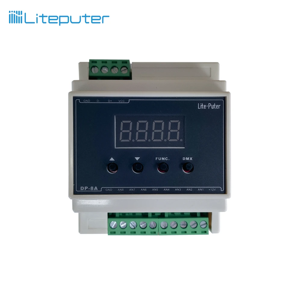 DC 12V 1A 8 channels analog to DMX converter