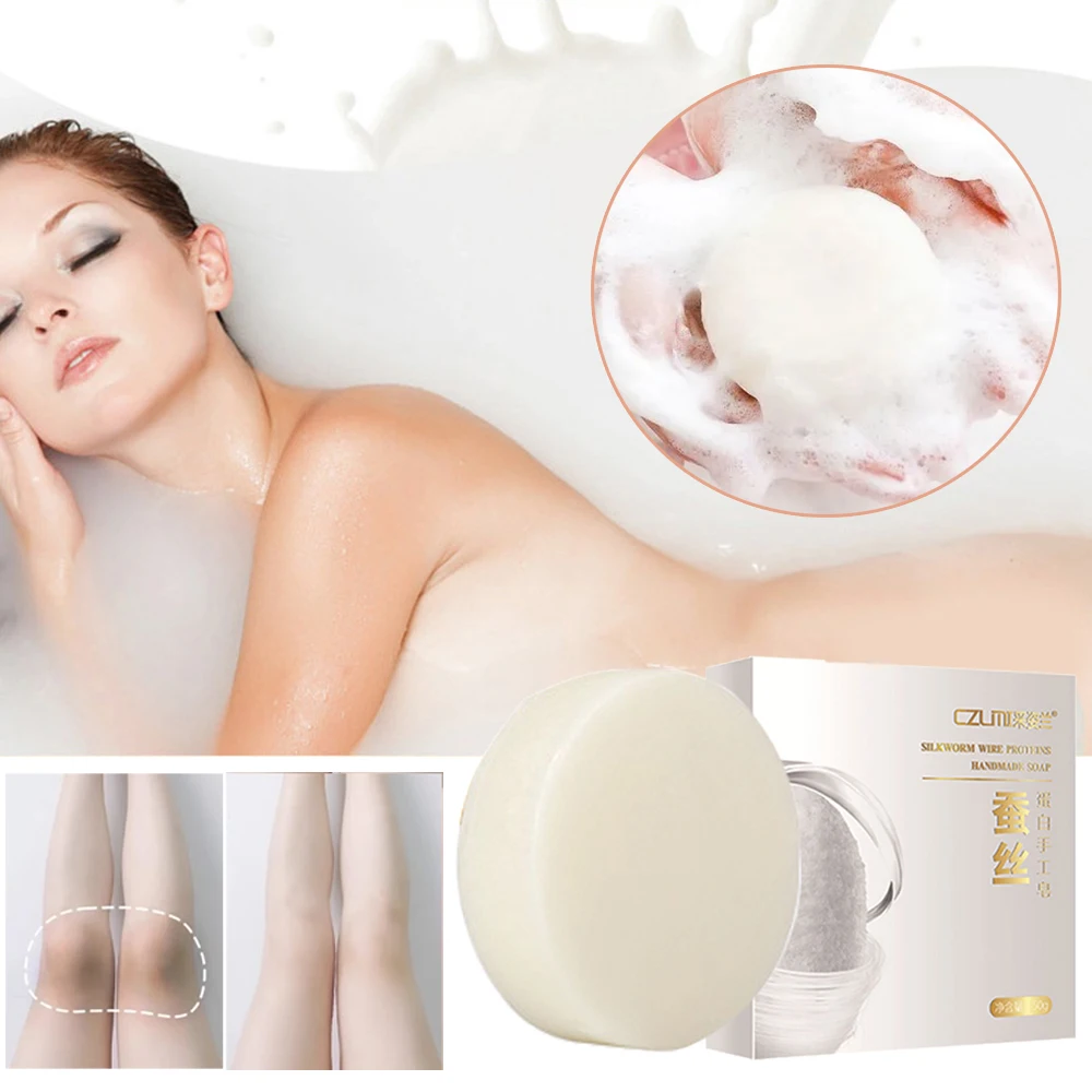 

Body Whitening Soap Moisturize Milk Silk Soap Body Brighter Underarm Knee Bleaching Skin Whitening Dark Spot Removal Body Beauty
