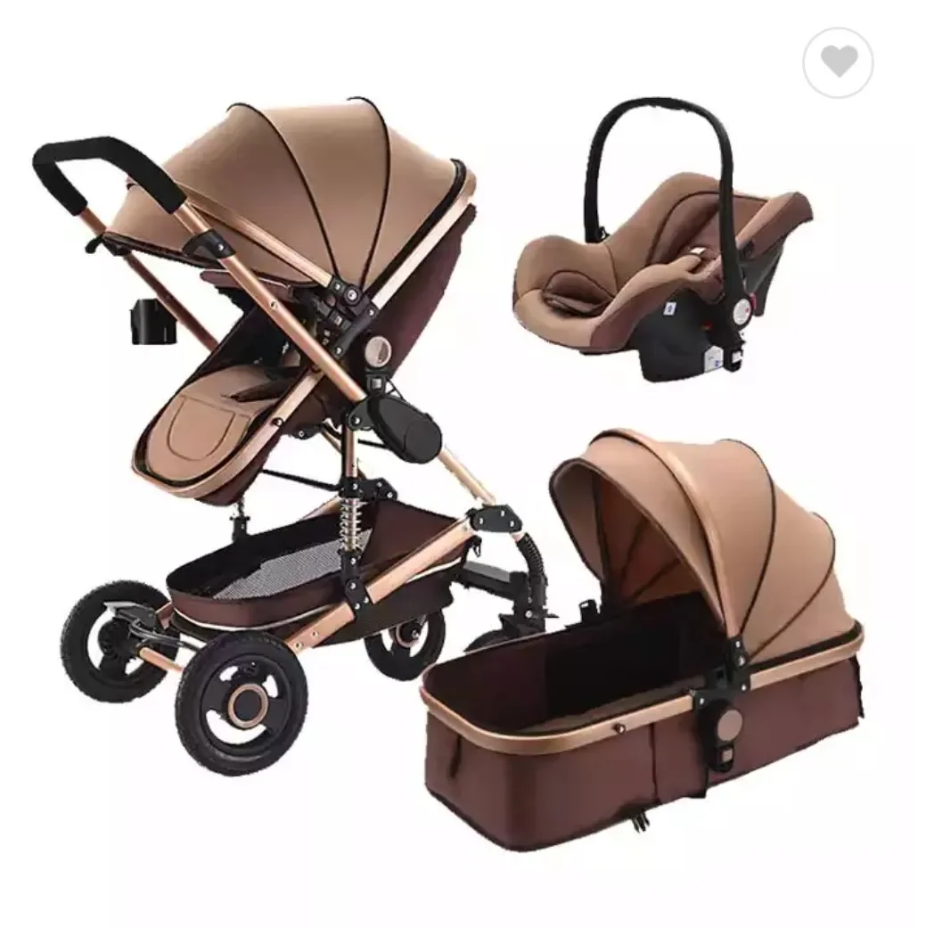 Best-selling 3-in-1 folding stroller, a variety of colors are available, the aluminum alloy structure is strong and durable