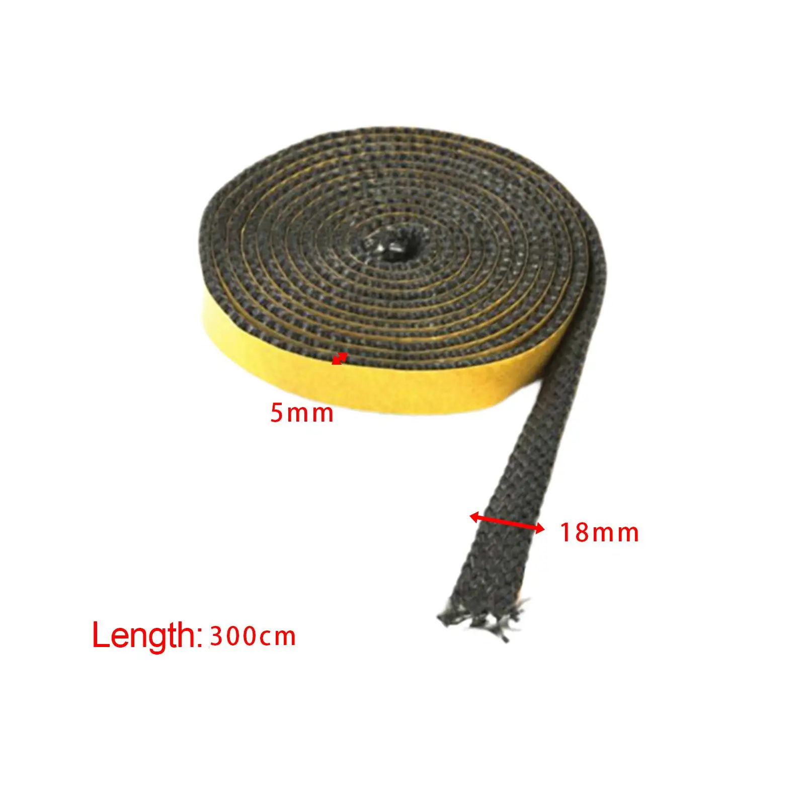 

Fireplace Stoves Flat Gasket Tape 18mmx3Metre Versatile 0.2inch Thick Heat Resistant Accessory for Wood Stove Wear Resistant