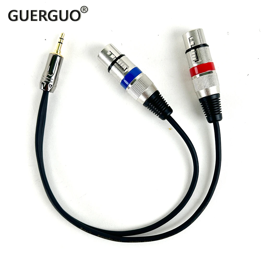 

GuerGuo 3.5mm 1/8'' TRS Jack to 2 XLR 3Pin Cable Adapter , 3.5MM Male to Dual XLR Male/Female Breakout Y Splitter Cable 0.3m-5m