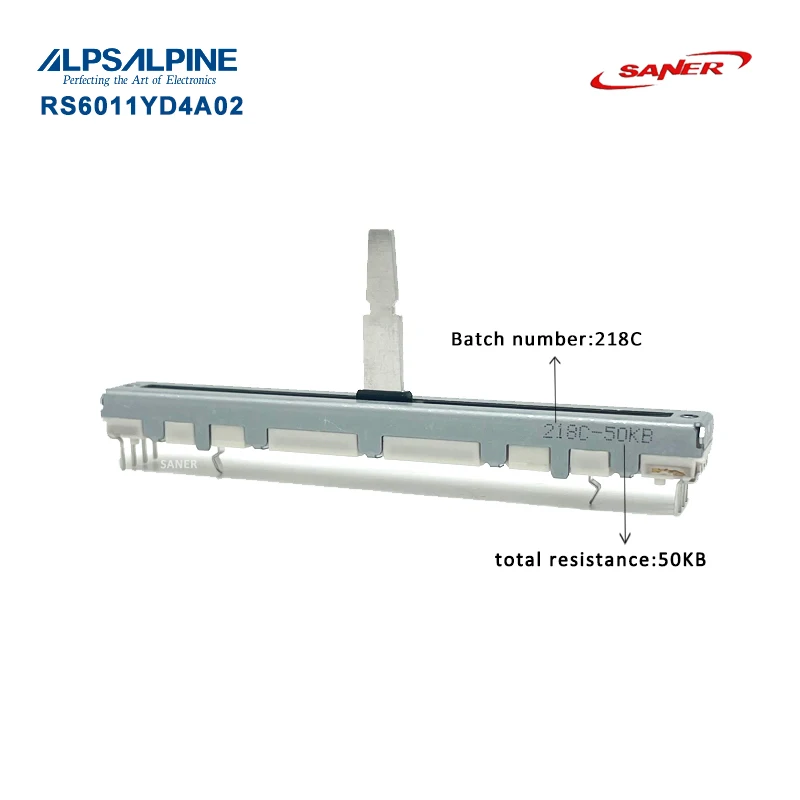ALPS 50KB RS60Series Slide Potentiometer with Center Detent Single-unit Metal-lever Travel:60mm