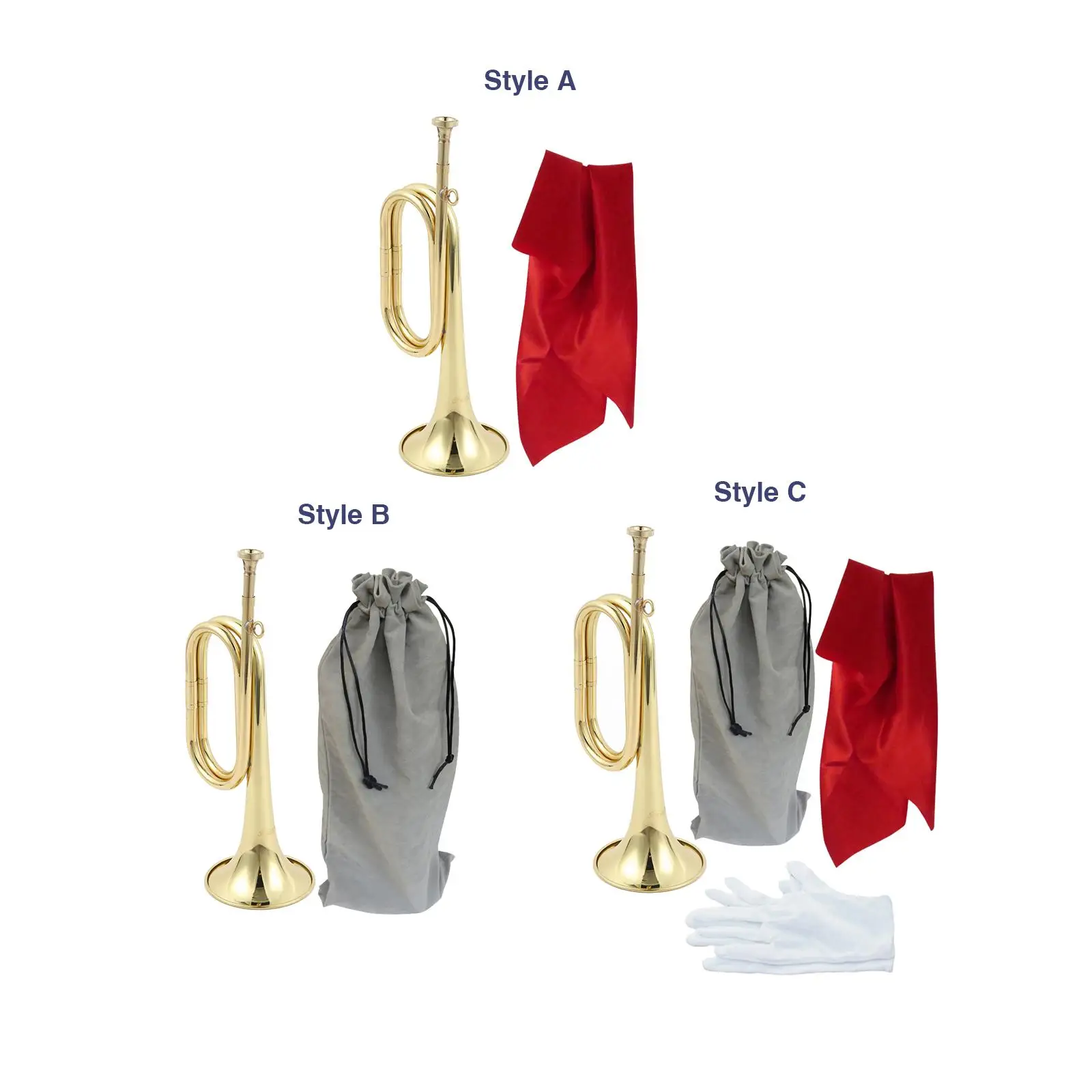 Copper And Brass Bugle for Musical Performance with Mouthpiece for Beginners