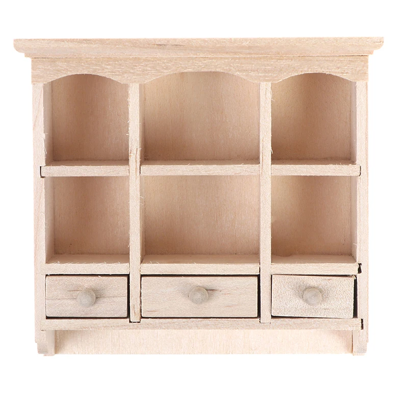 1Pcs 1/12 Miniature Closet Hanging Cabinet Shelf Model Dollhouse Furniture Decor DIY Toys 2