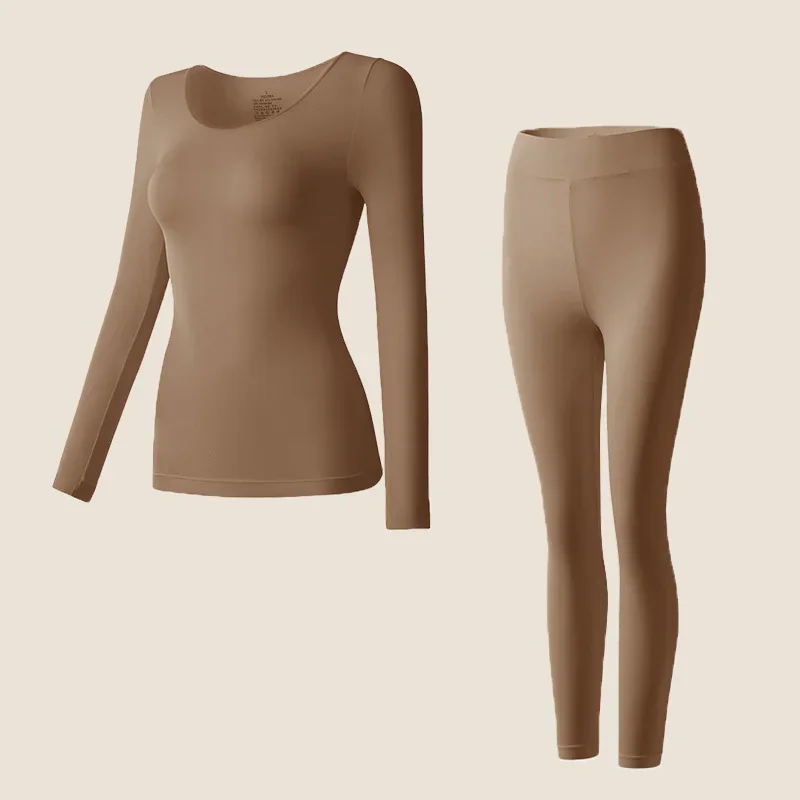 Women's Thermal Underwear Set Woman 2 Pieces Seamless Long Highly Elastic Autumn Winter Thermal Set For Women thermal shirt
