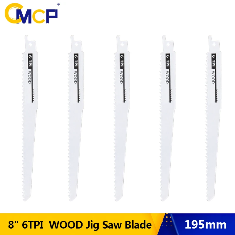 

CMCP 6TPI Saw Blades WOOD Jigsaw Blades for Wood Cutting HCS Saber Saw Power Tool Saw Blade Reciprocating Jig Saw Blade