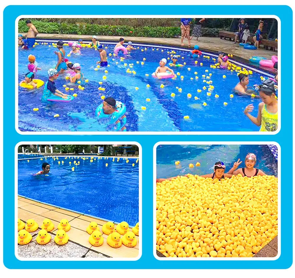 2PC Mini Yellow Duck Rubber DuckCar Decoration Toy  Ducky Water  Floating Pool Fishing Play Set for Kids 4