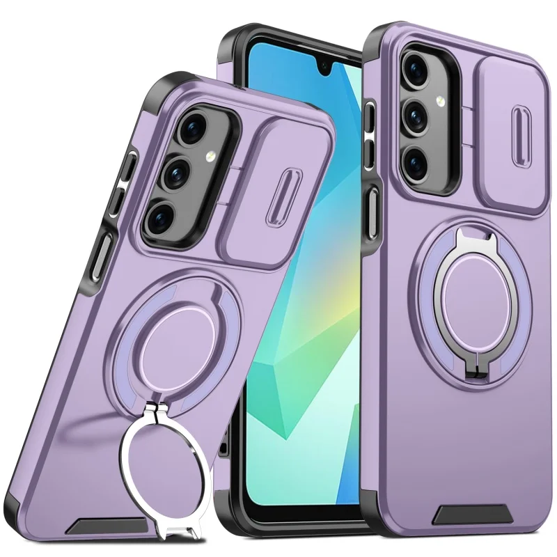 Shockproof Armor Wireless Charging Case with Magnetic Ring