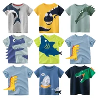 2025 Summer Children 3D Cartoon Shark T-shirt for Boy Short Sleeve Dinosaur Boys T Shirt Girls Tops Tees Kids Clothes 1