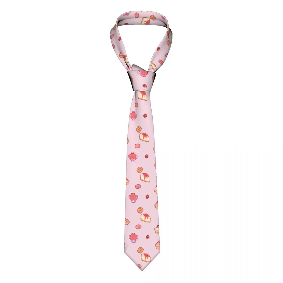 

Strawberry Desserts Set Men Necktie Slim Polyester 8 cm Narrow Food Neck Tie for Men Accessories Cravat Gift
