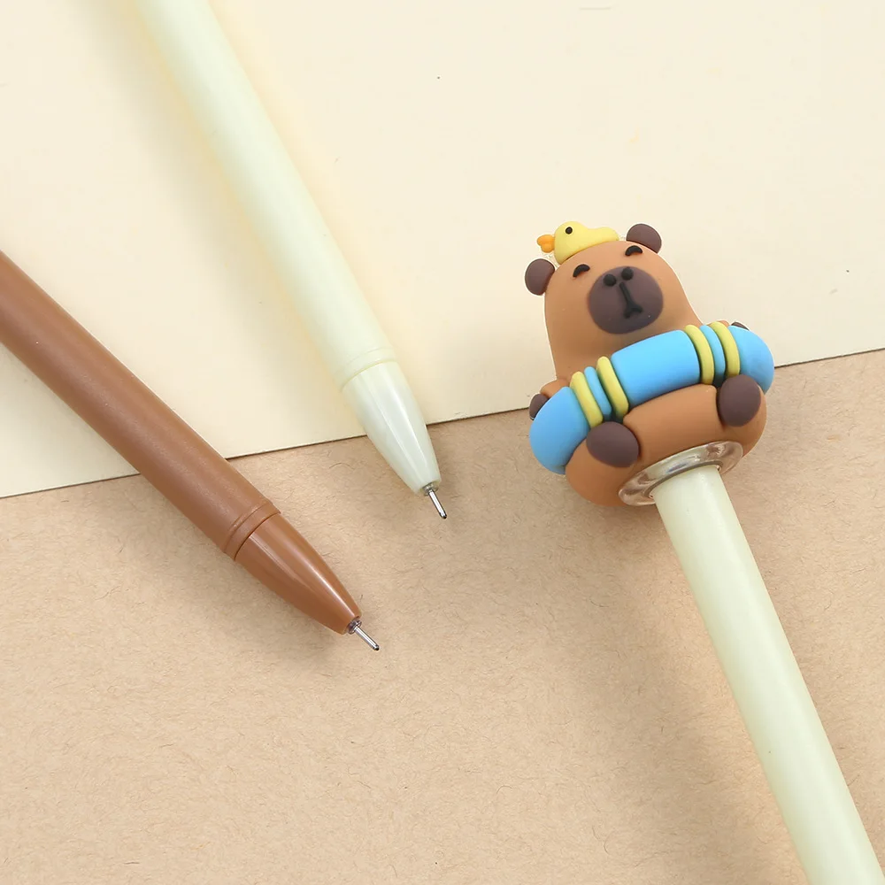 3 Stks/partij 0.5Mm Kawaii Capybara Gel Pennen Handtekening Pen School Kantoor Schrijfbenodigdheden Cadeau Briefpapier Art Deco Pennen