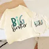 Big Brother/little Brother Print Family Brother Outfits Short Sleeve Kids -shirt+baby Romper Summer Retro Brother Outfit Clothes 1