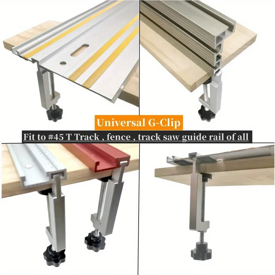 Accessoires Travail Bois Pinces De Table Universelles Haptufer - Idéales Pour Scies à Table Et Guides En T | Alliage D'aluminium Robuste Pince Rail Placo