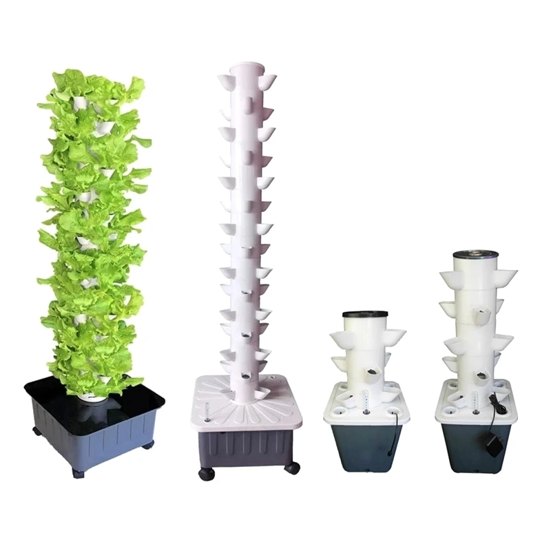 DIY Home Garden Balcony Vertical Tower Planter Detachable PP Colonization Cups Farm Greenhouse Hydroponic Grow System
