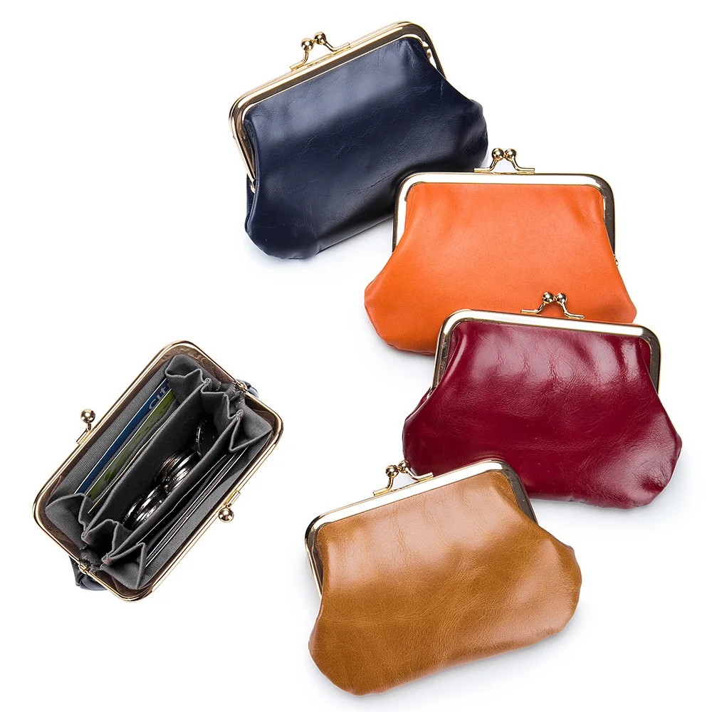 Genuine Leather Mini Lipstick Bag Cowhide Card Holder Storage Coin Purse  Clip Clutch Wallet Earphone Case For Women Female Girls - AliExpress