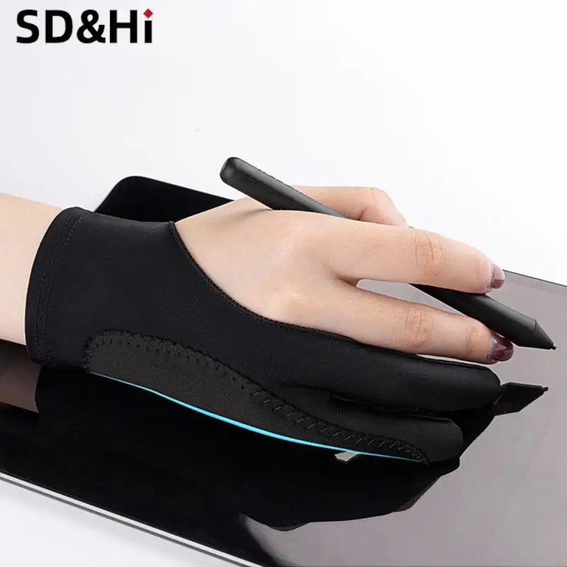 Anti-touch Two-Finger Hand Painting Gloves For Tablet Digital Board Screen Touch Drawing Anti-fouling Oil Painting Art Supplies 5