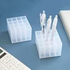 1pc Transparent Plastic Pen Holder for Desk Office Pencil Organizer 3