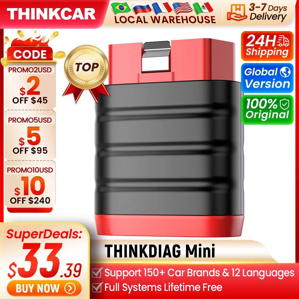 thinkcar ThinkDiag OBD2 Scanner Bluetooth, Diagnostic Bluetooth Car Code  Reader