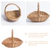 Wicker Picnic Basket Handle Empty Gift Basket Fill Open Top Market Harvest Baskets Garden Fruit Candy Wine Egg Gathering 3