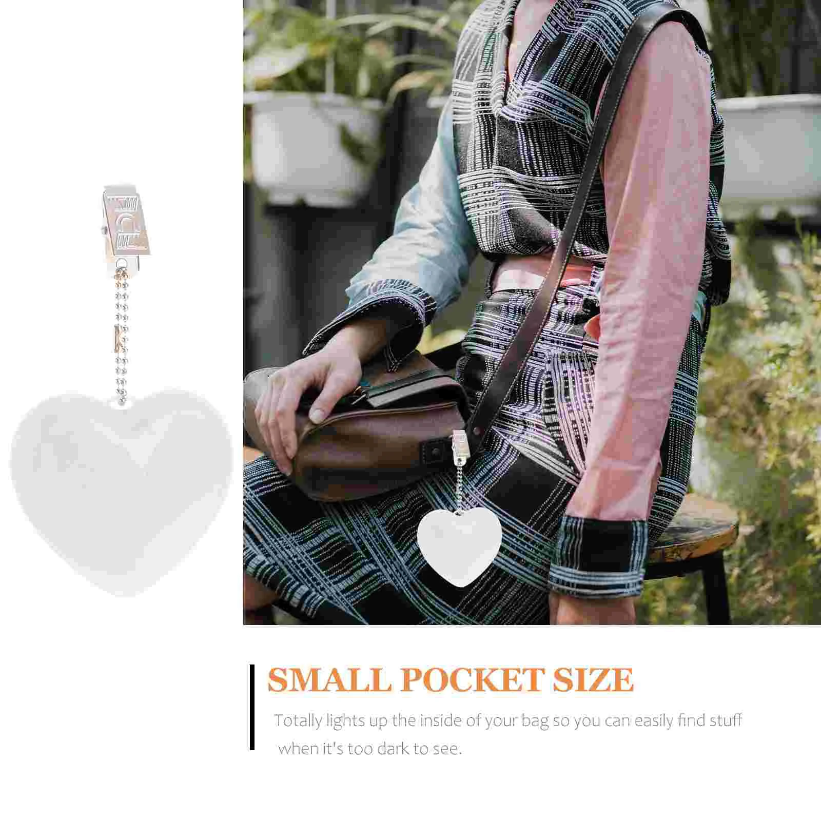 Small Heart Shaped Touch Sensor Light For Handbag Purse Backpack Tote Bag Night Lights Portable Led Lantern Gifts
