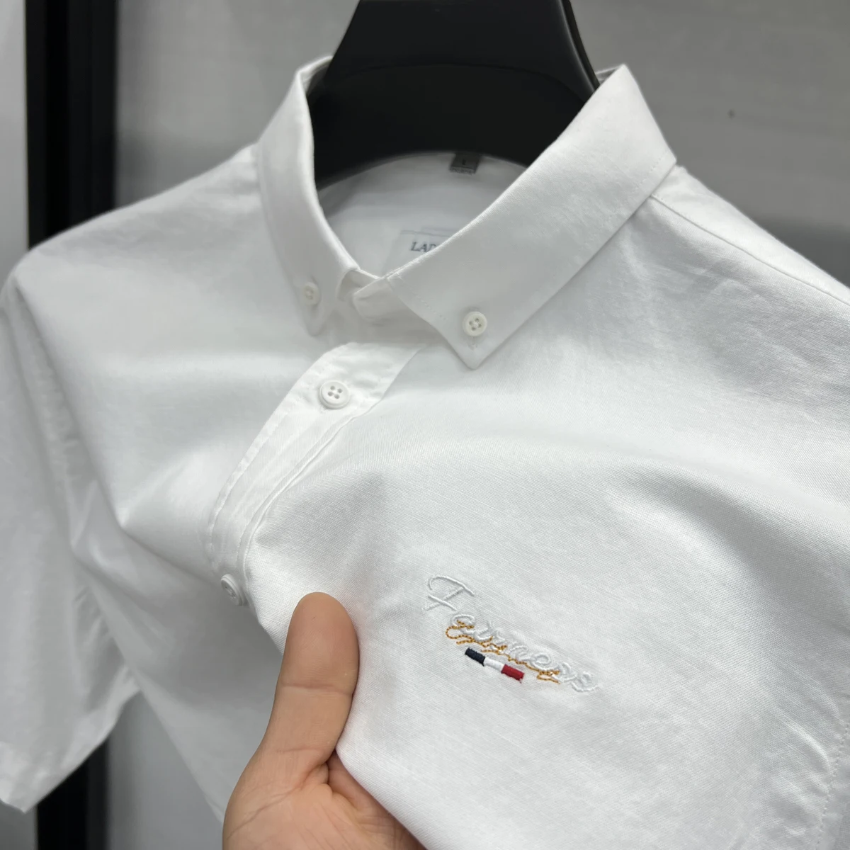 Designer New Men's High-End Brand 2024 Summer Embroidery 100% Cotton Shirt Business Casual Breathable Lapel Top Men's Clothing 5
