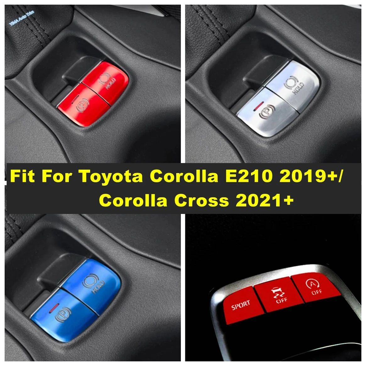 

Car Gear Shift Button Cover Trim Metal Interior Accessories Fit For Toyota Corolla E210 2019 - 2023 / Corolla Cross 2021 - 2023
