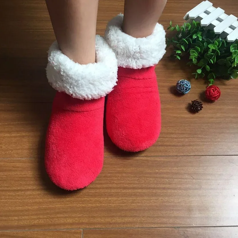 Winter Home Slipper Boot Women Non Slip Thickened Warm Children Fleece Soft Indoor Plush Cotton Female Floor Shoes House Men