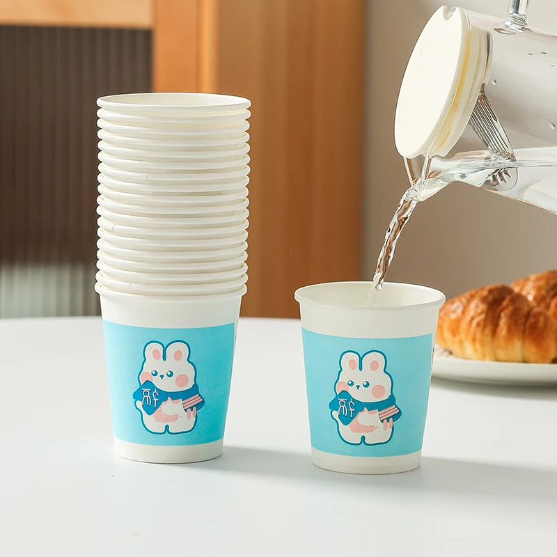50 PCS Home & Office Thickened Disposable Paper Cups, Simple Style, Ideal for & Bulk Purchasing