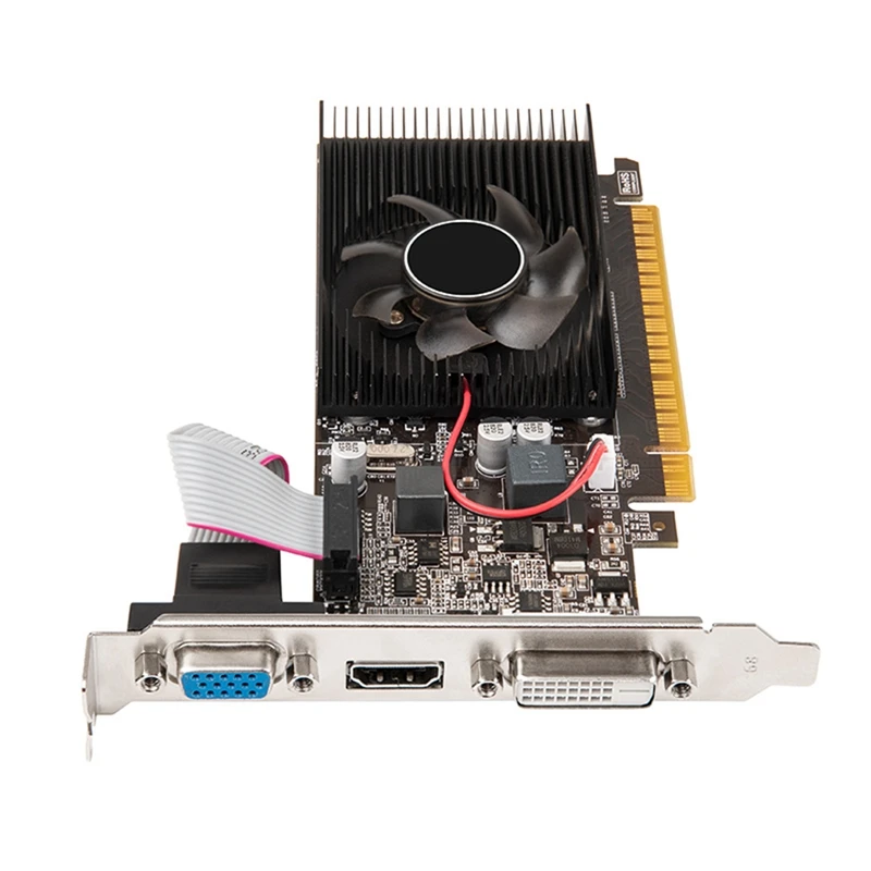 DDR3 True 2GB 810MHZ Computer Video Card PCI-E 16X-Compatible+VGA+DVI Low Noise Desktop PC