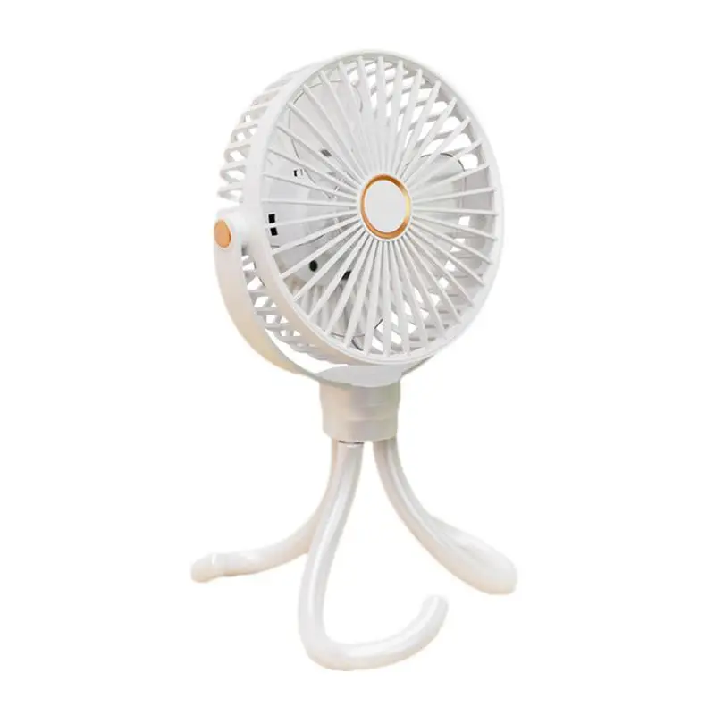 

Stroller Fan 5-Speed Rechargeable Flexible Tripod Cooling Fan With Night Light Personal Handheld Fan For Baby Stroller Crib