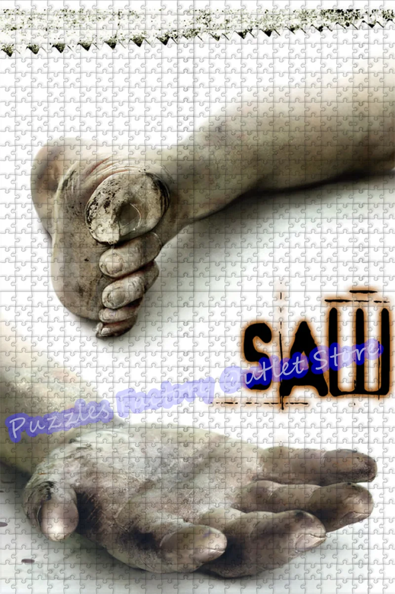 Saw Horror Movies Print Puzzle 300/500/1000 Pieces Game Video Jigsaw Puzzle Educational Decompressed Toys Gifts 2
