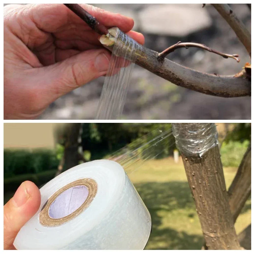 Nursery Grafting Tape 2-5cm*100m Stretchable Self-Adhesive Degradable Parafilm Plant Tape Pruning Grafting Transparent