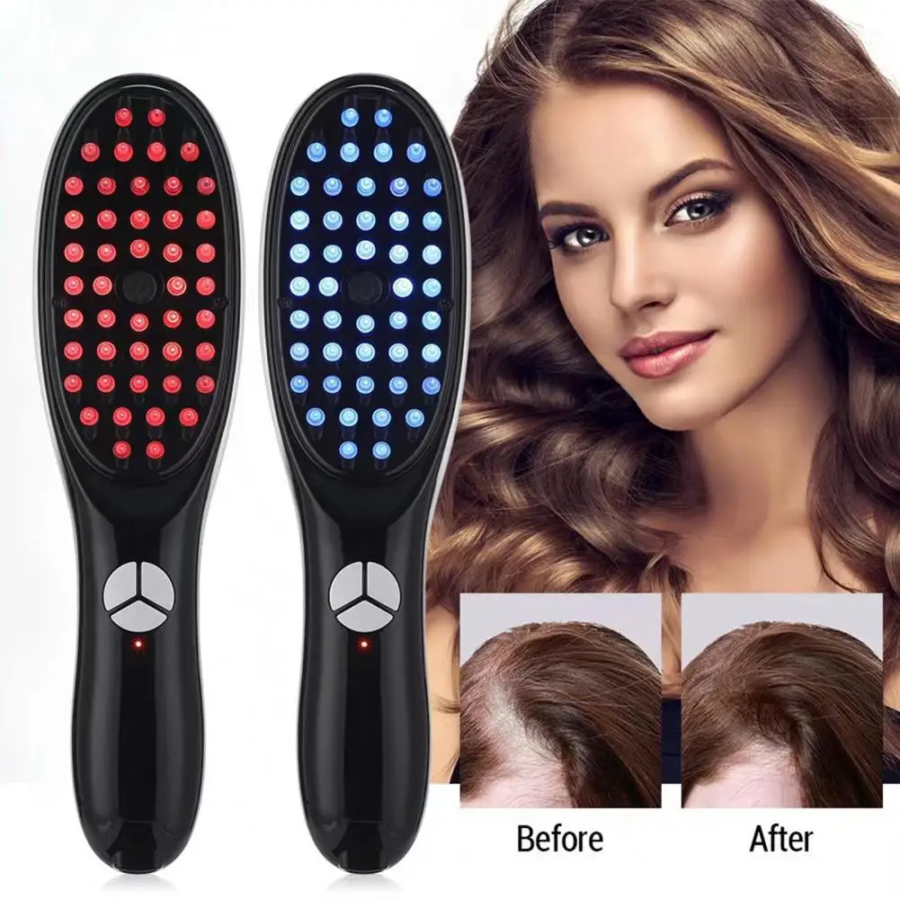 

Massaging Hair Brush Rechargeable Electric Hair Brush with Blue Light Therapy for Promoting Hair Growth for Men for Healthy