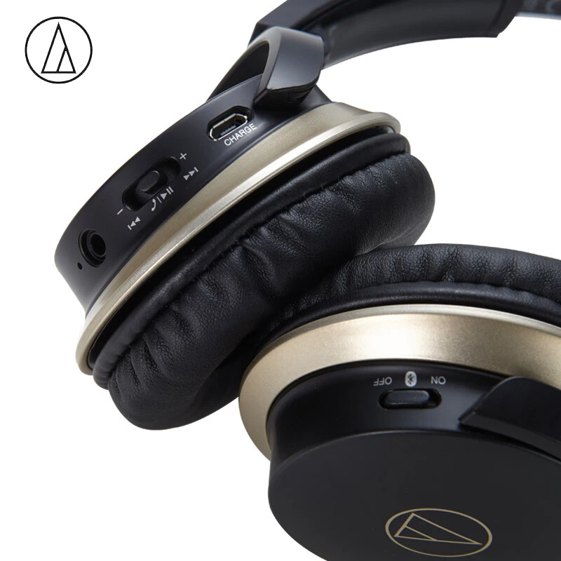 Original Audio Technica ATH-AR3BT Dual Wired/Wireless Earphone Bluetooth AAC Folding Bass Headphone With Remote Control Mic 3