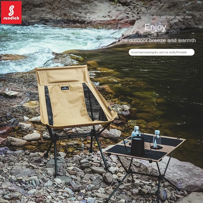 

Outdoor Portable Aluminum Alloy Folding Chair Camping Beach Barbecue Moon Chair Kaudura Anti Water Fishing Chair